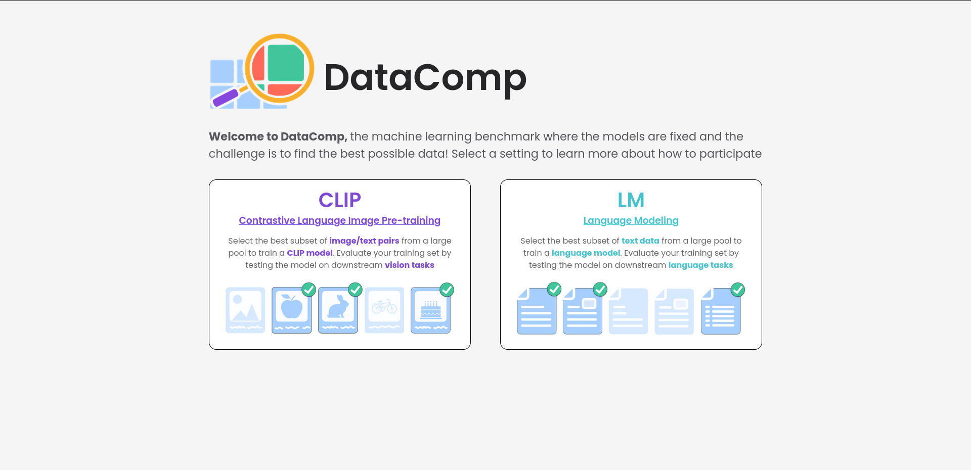 DataComp Homepage.